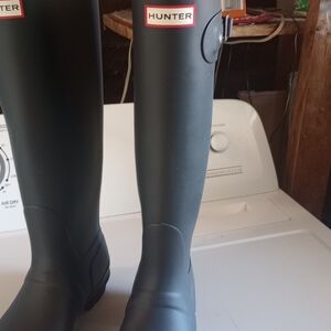 Hunter Black Tall Rain Boots